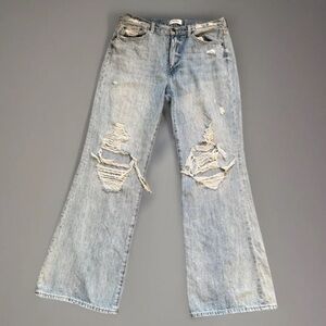 Women’s Pistola wide leg, distressed jeans. Size 30
